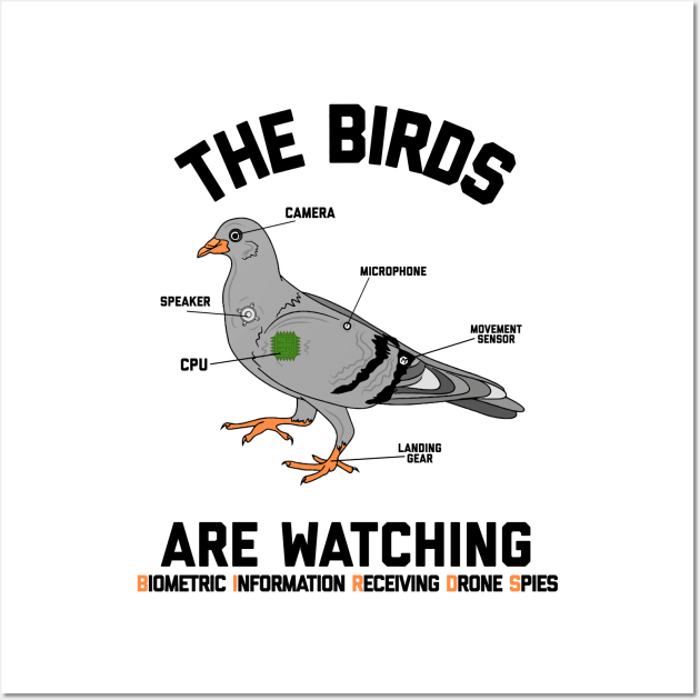 The Birds Are Watching Drone Conspiracy Funny Government Wall Art by alexwestshop